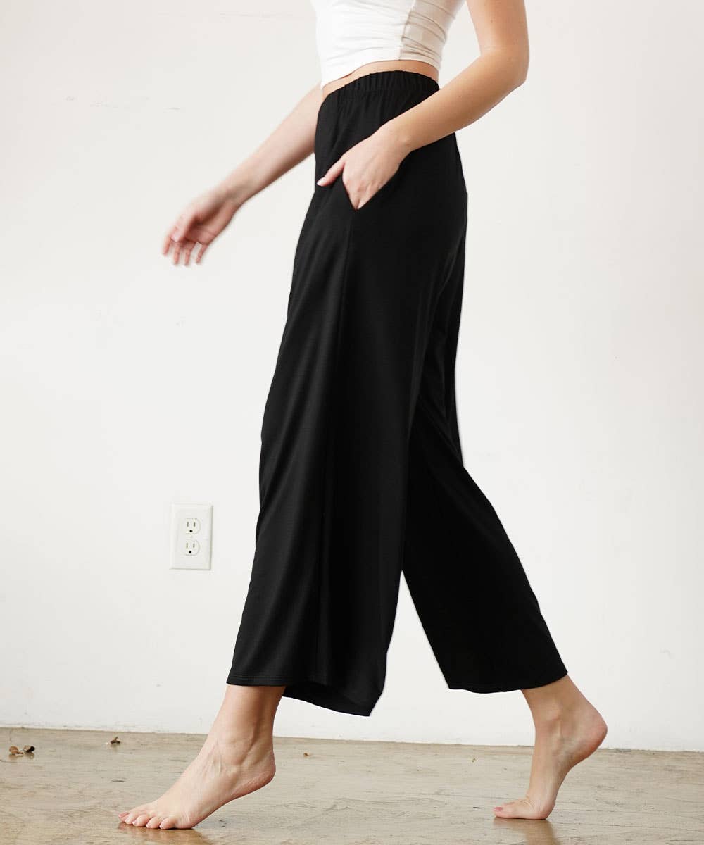 Bamboo wide pants ankle length