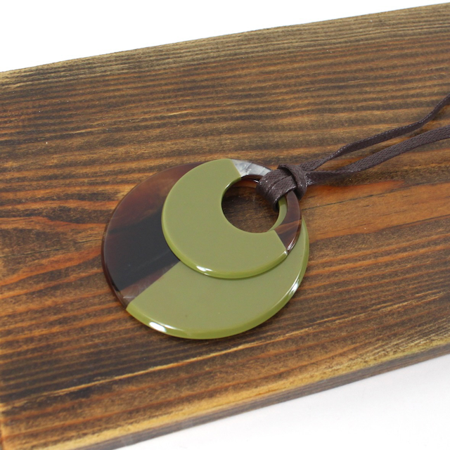 Two-Tone Double Ring Plates Necklace