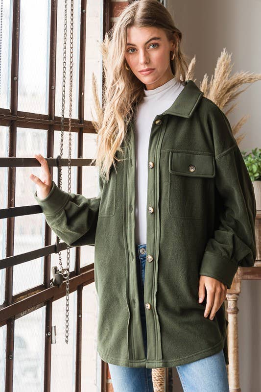 SHACKET WITH BUTTON POCKET TUNIC