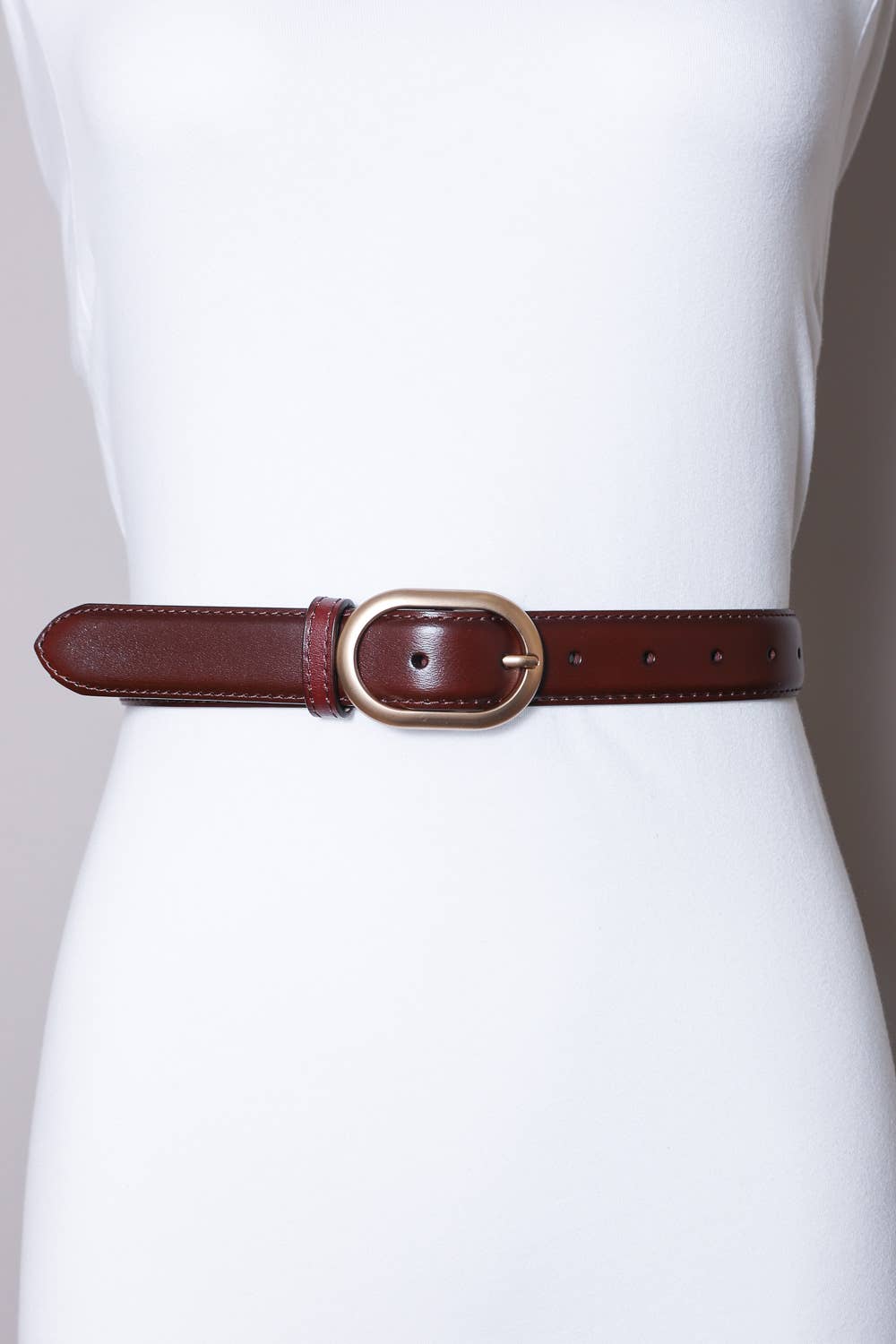 Matte Rosegold Oval Buckle Hip Belt