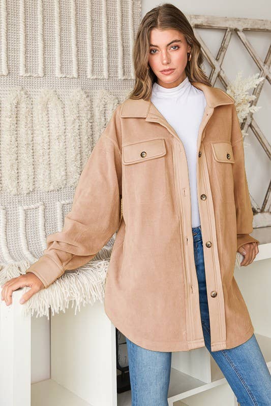 SHACKET WITH BUTTON POCKET TUNIC