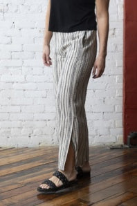 Linen Print stripe Pant