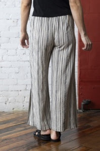 Linen Print stripe Pant