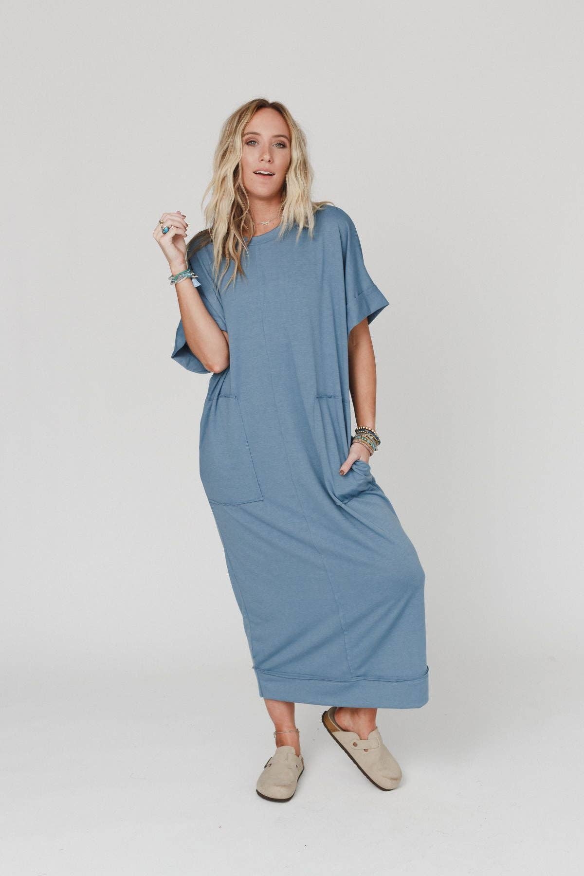 light blue short sleeve maxi dress vigerkar Women Casual Loose Bohemian Floral Dress Short Sleeve Long Maxi Summer Beach Swing Dress Light Blue, XXL