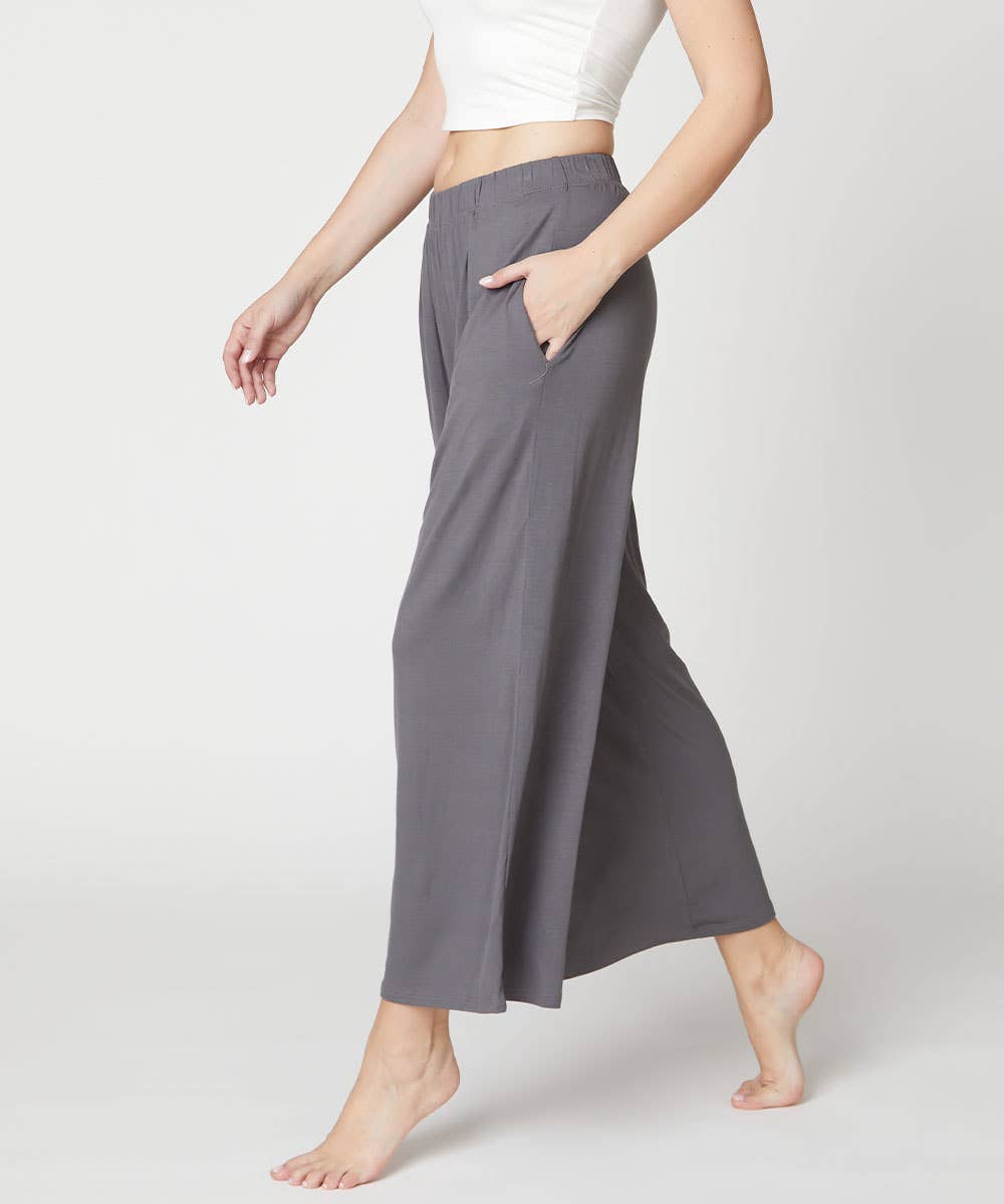 Bamboo wide pants ankle length