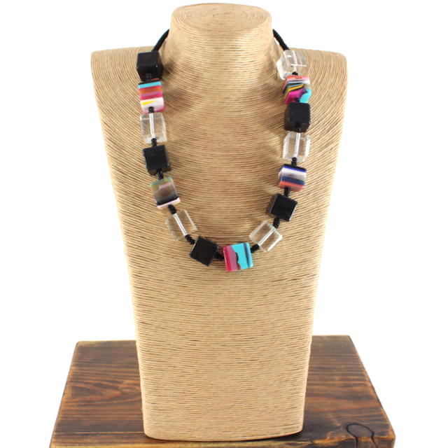 Cube bead necklace sale