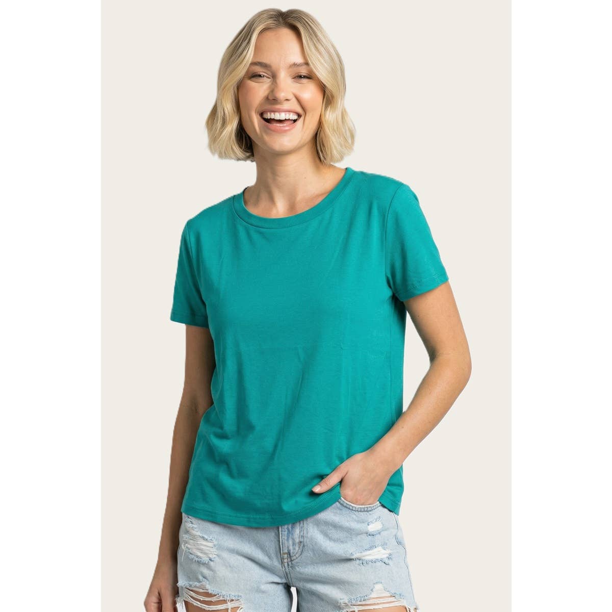 BASIC SOLID SHORT SLEEVE JERSEY TOP