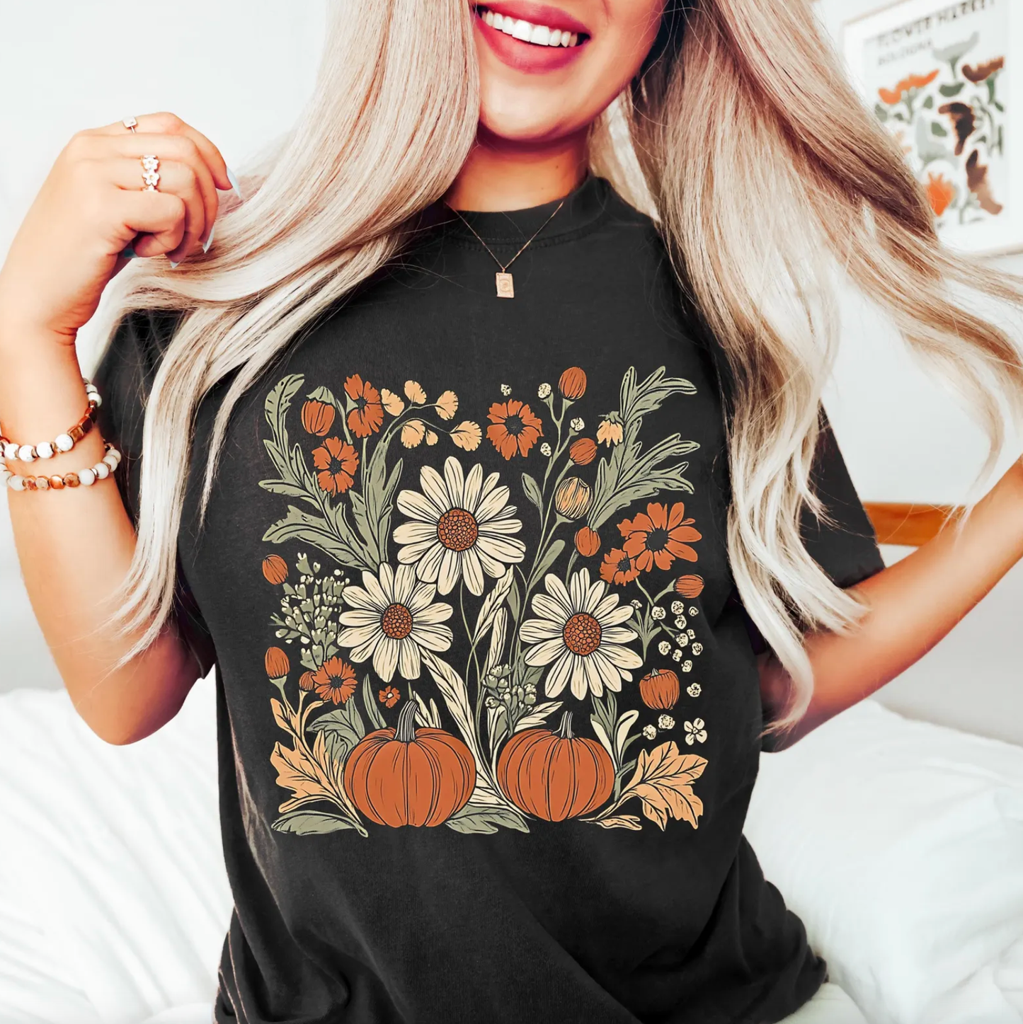 Boho Fall Floral Comfort Tee