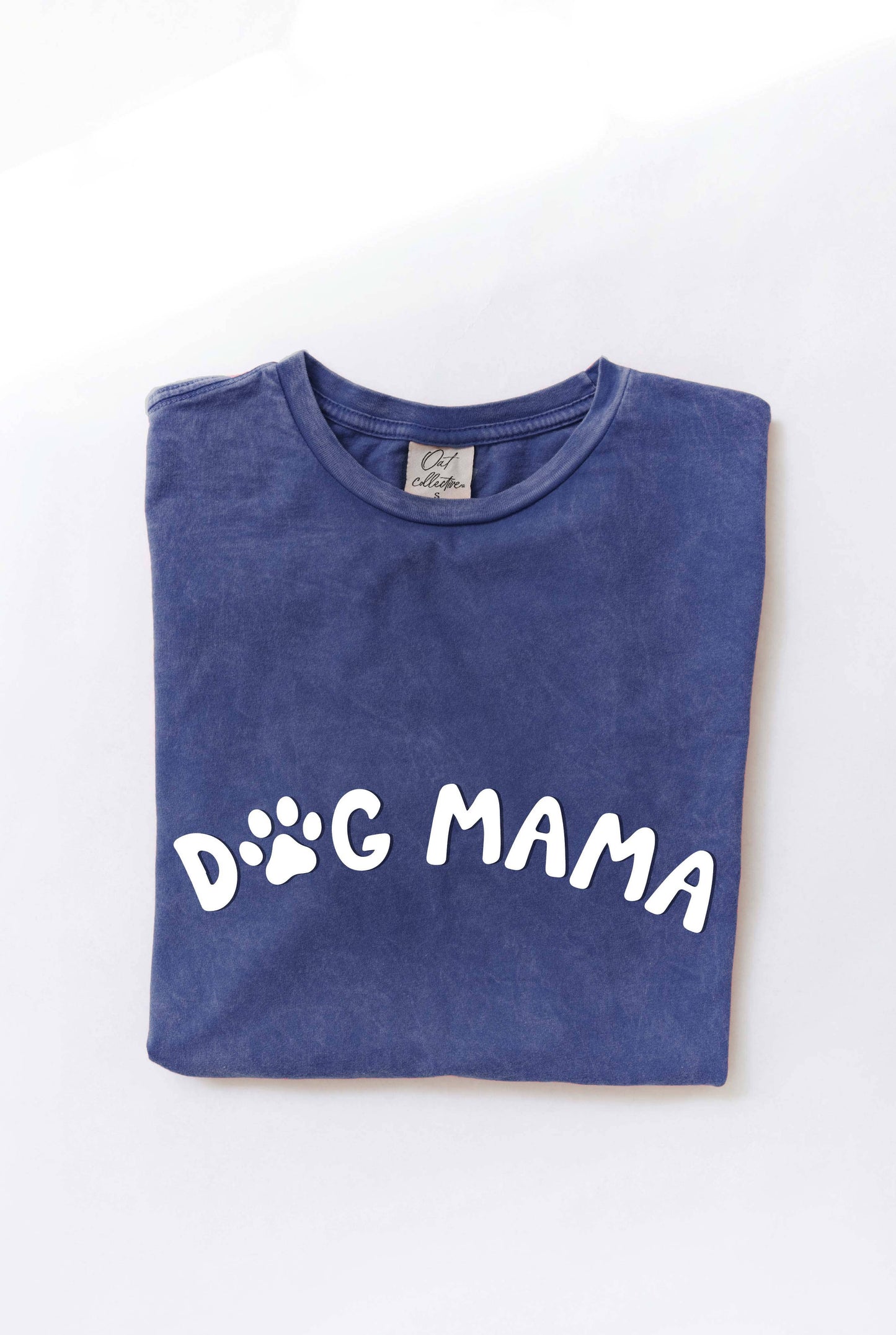 DOG MAMA Puff print Mineral Washed Graphic Top