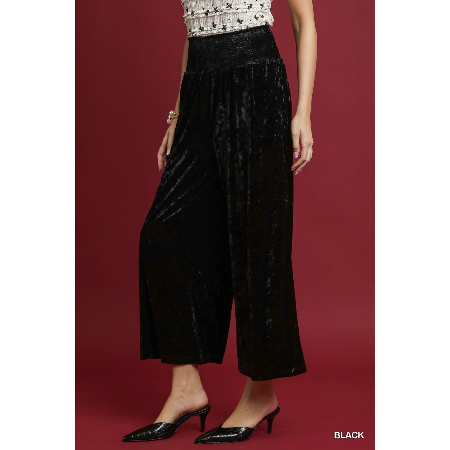 Velvet Wide Leg Pants