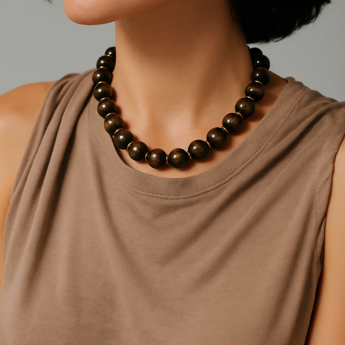 Bold Sphere Bead Necklace – Polished Statement Strand