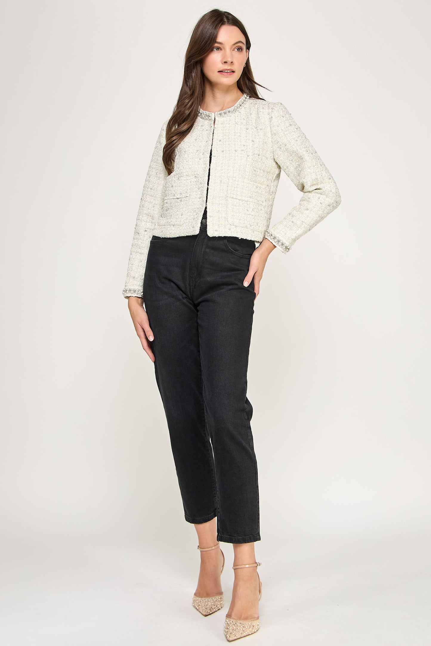 EMBELLISHED TWEED JACKET
