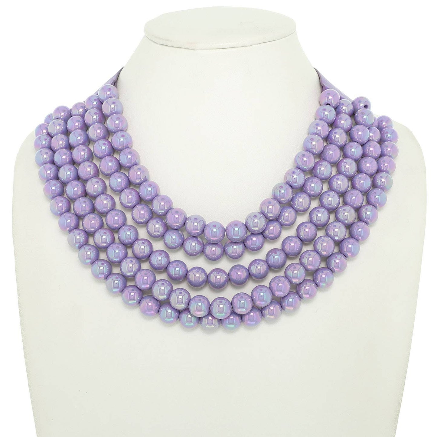 BLING METALLIC COLOR BEADED NECKLACE FAUX LEATHER MAGNETIC