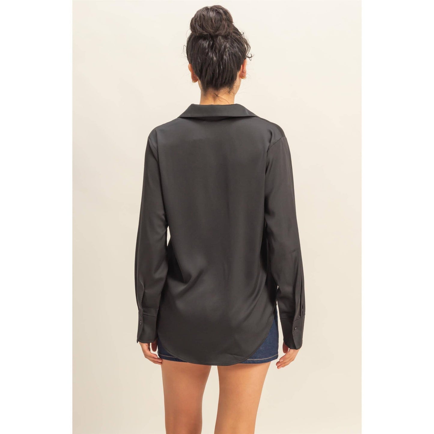 Button-Up Satin Shirt