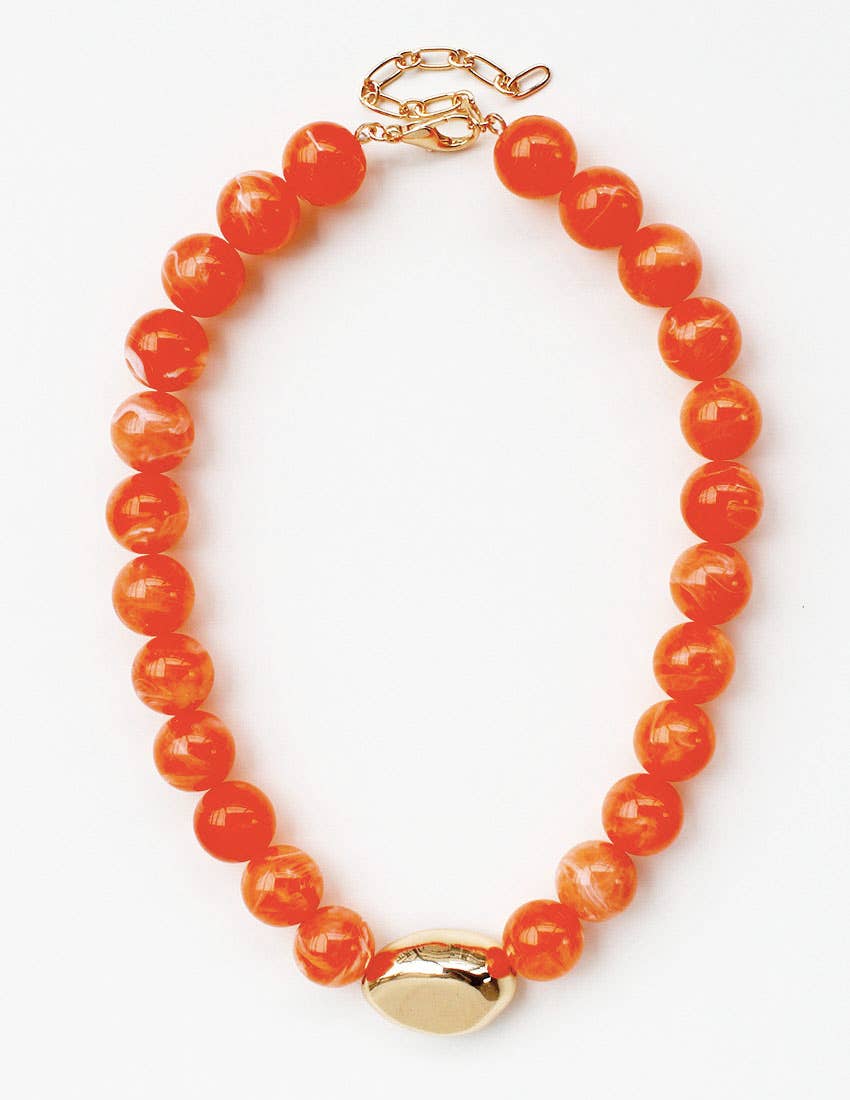 Gold Eye Accent Beaded Statement Necklace