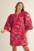 Floral jacquard dress