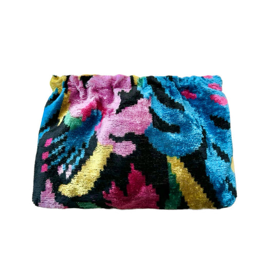 Silk Velvet Ikat Flex Hex Frame Pop-Open Clutch 