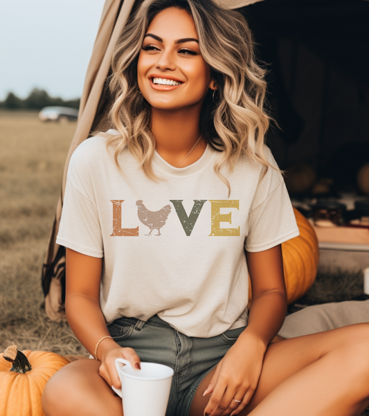 Vintage farm love chicken
