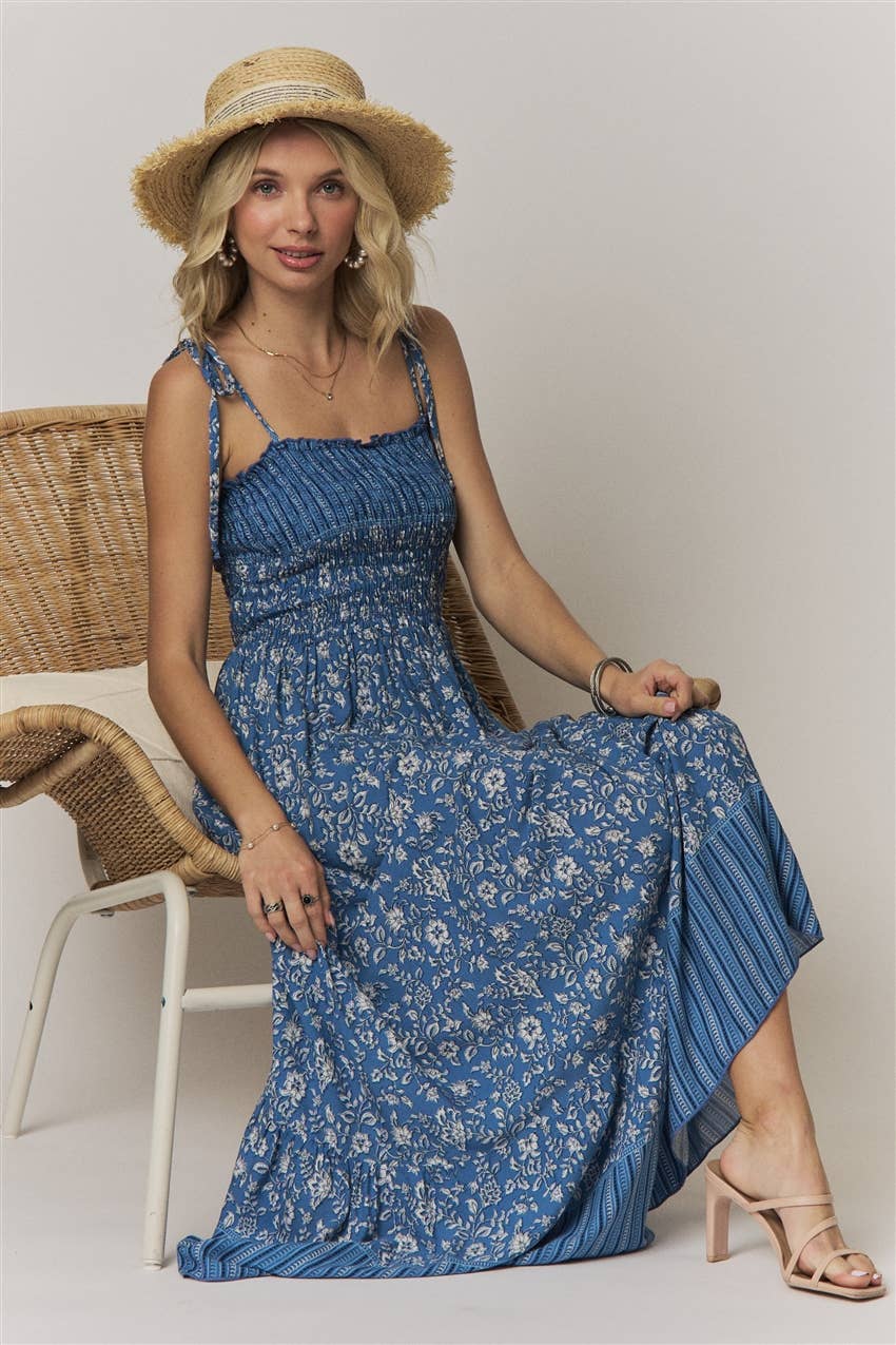 SMOCK TOP FLORAL DRESS