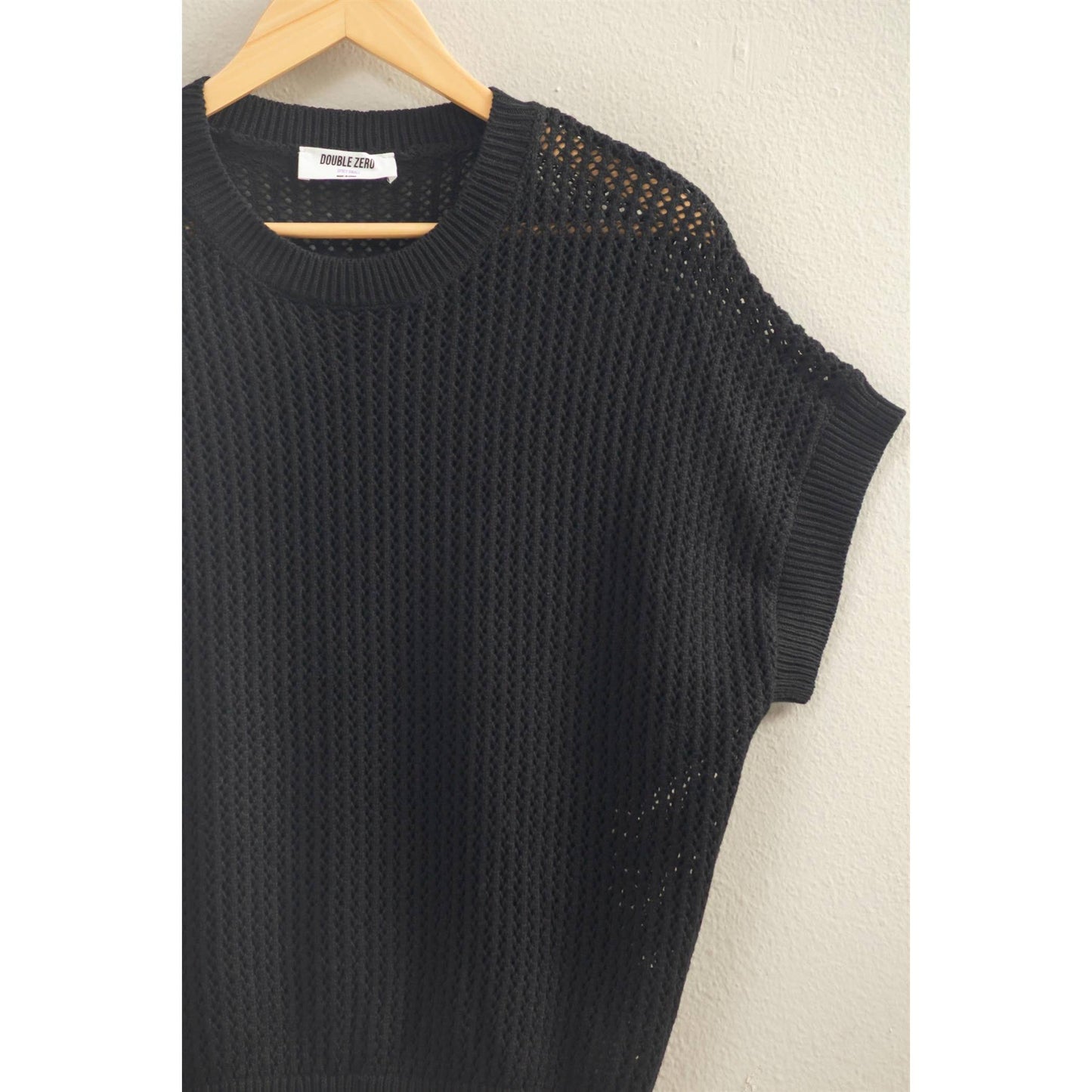 Open-Knit Dolman Sleeve Top