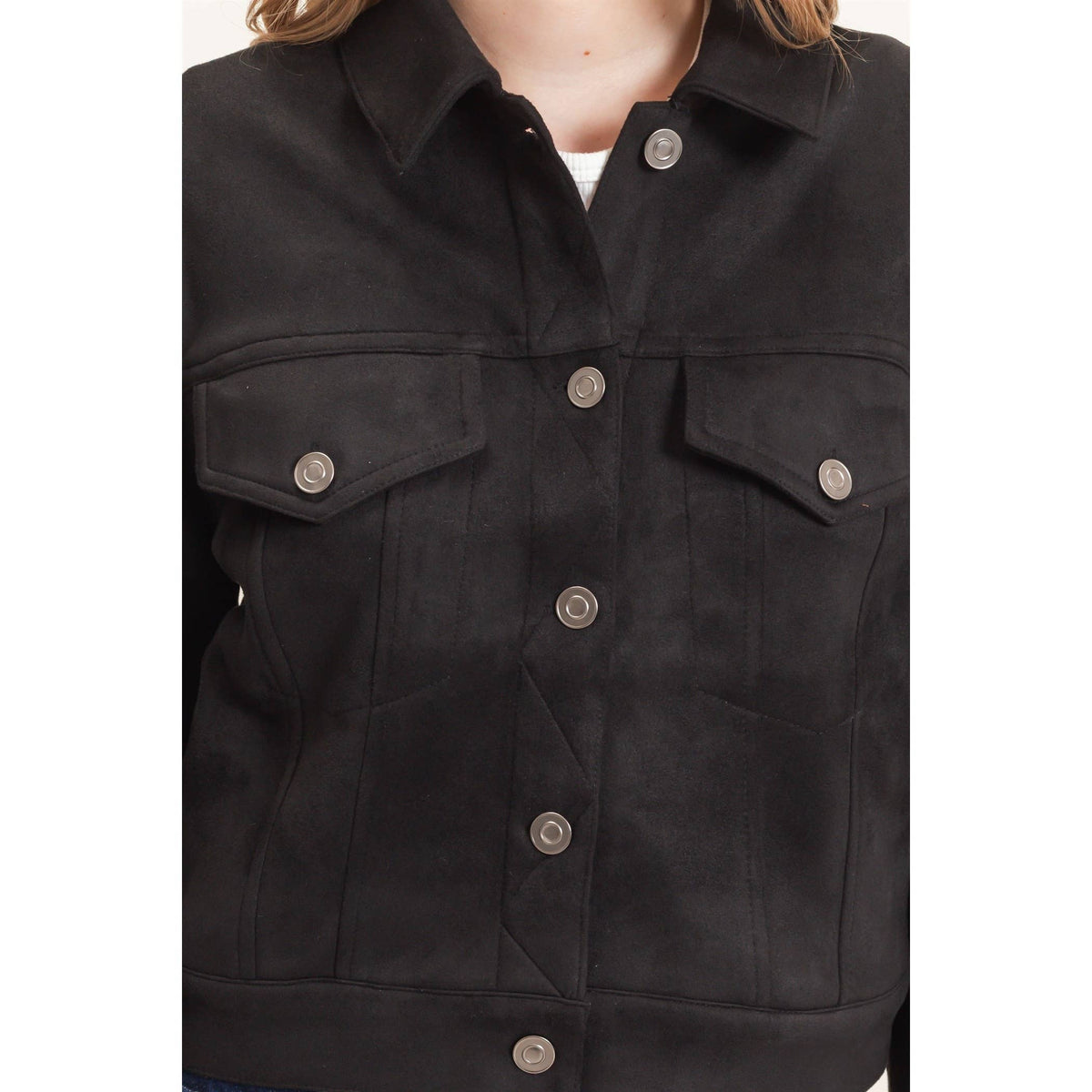 Button-Up Suede Jacket