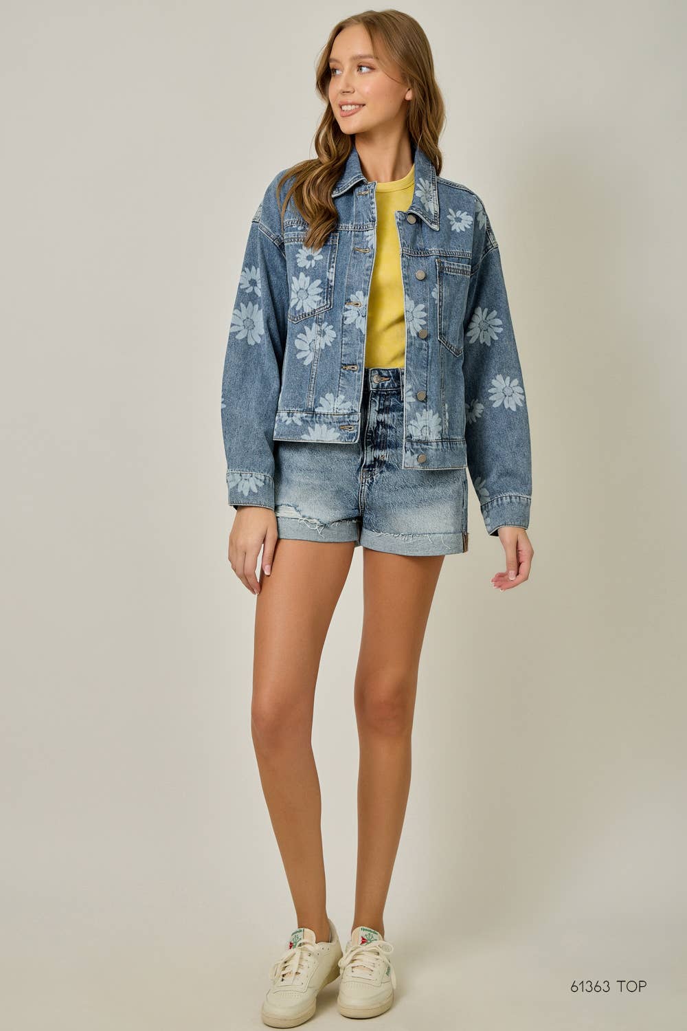 Floral Printed Denim Jacket