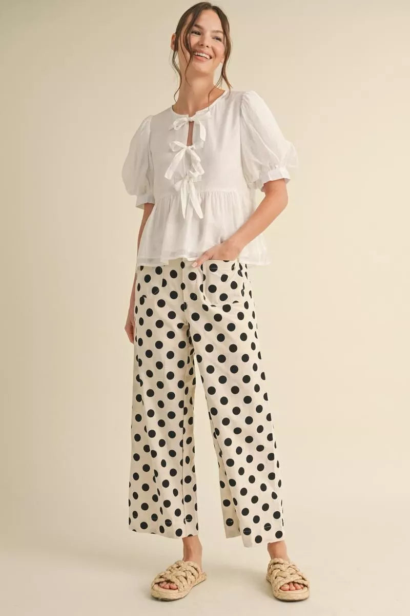 Polka Dot Print Pants