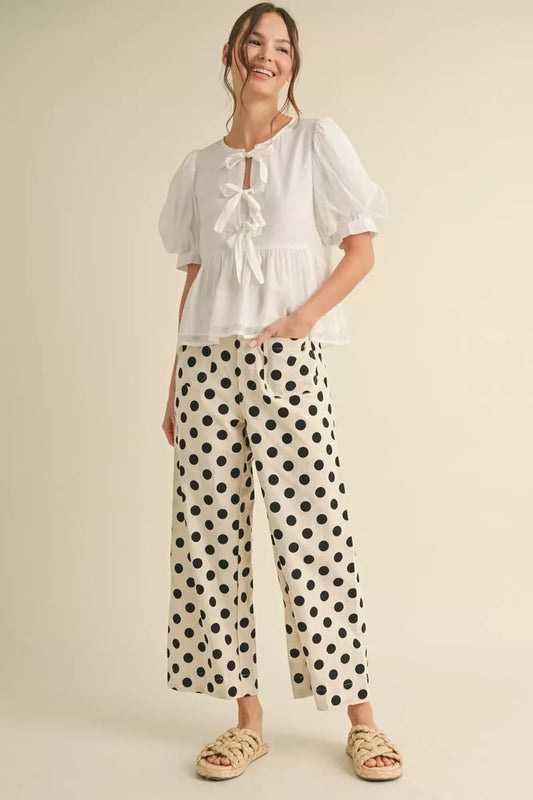 Polka Dot Print Pants