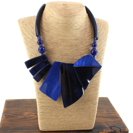 Chunky Geo Polyresin Statement Necklace