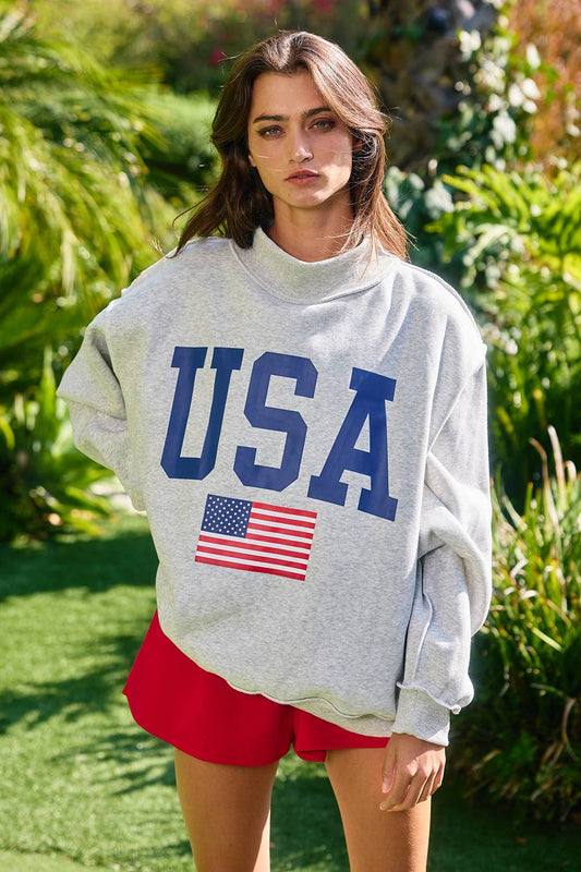 VINTAGEUSA Reversible USA/America Graphic Sweatshirt