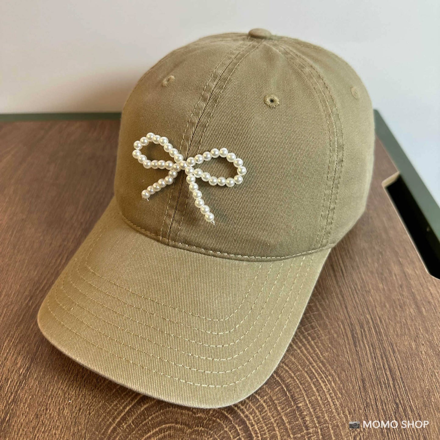 Pearl bow  baseball cap