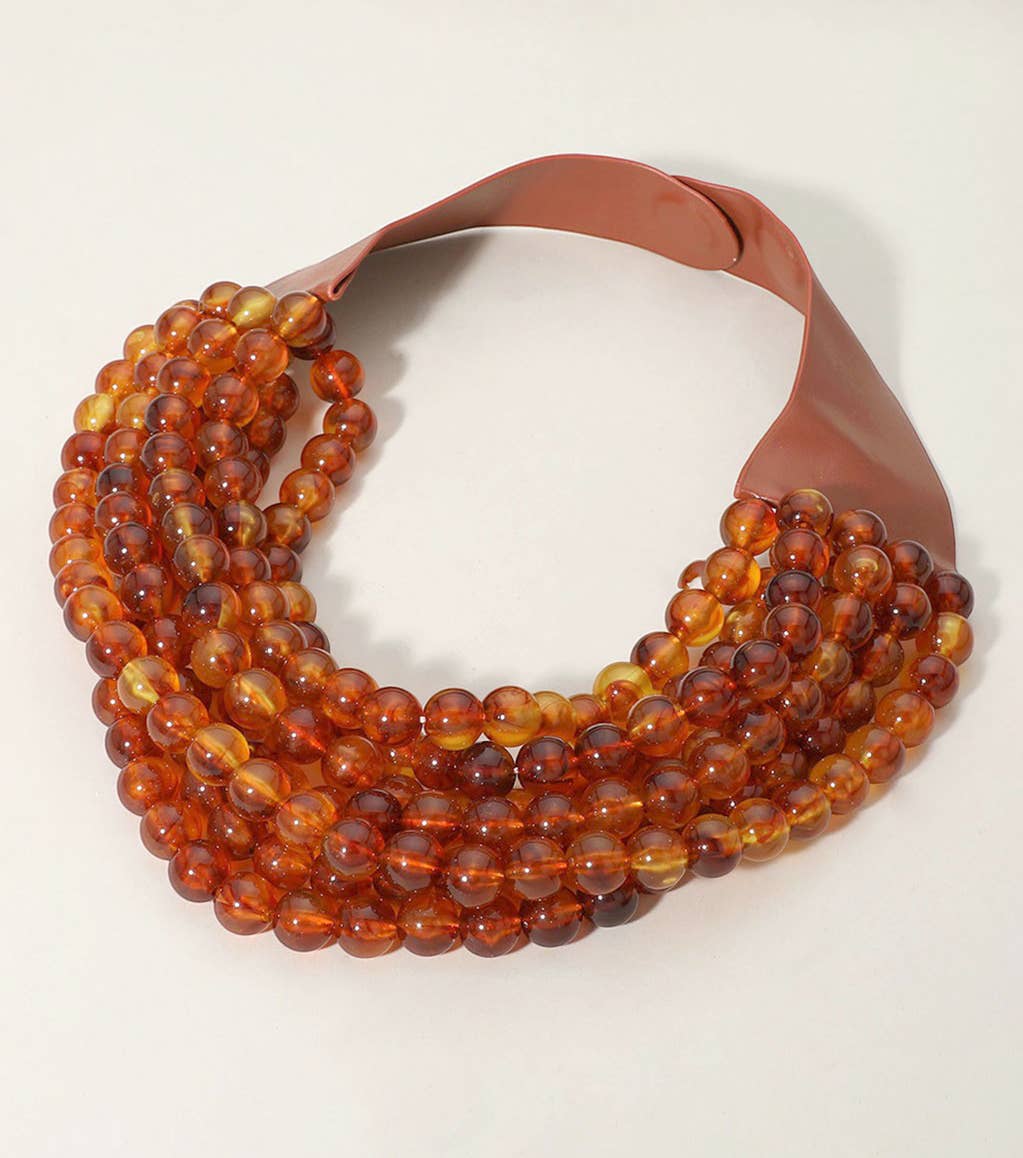 CHUNKY BEADED LAYERED NECKLACE