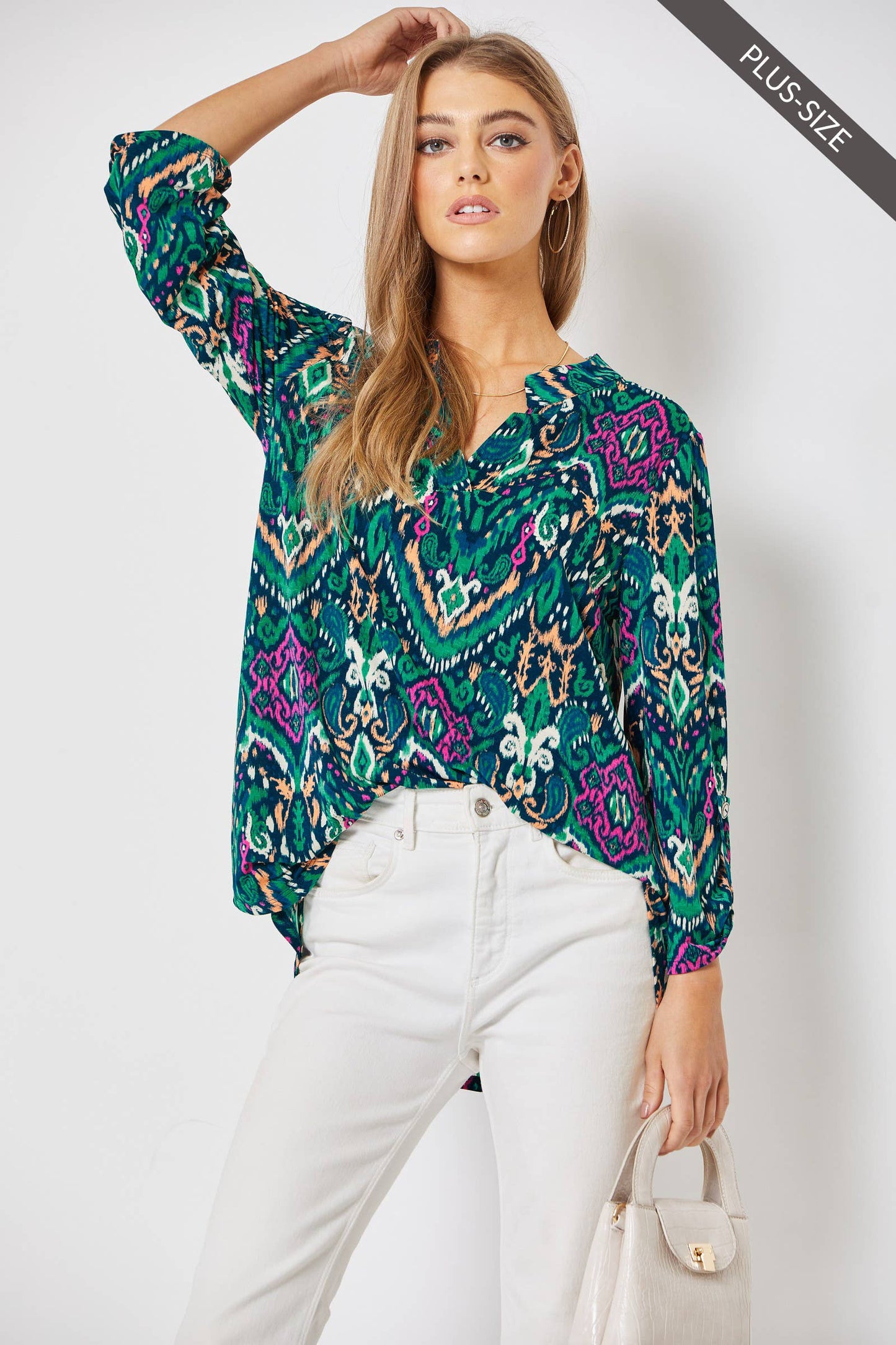 PLUS SIZE 3/4 Sleeve Lizzy Wrinkle Free Blouse