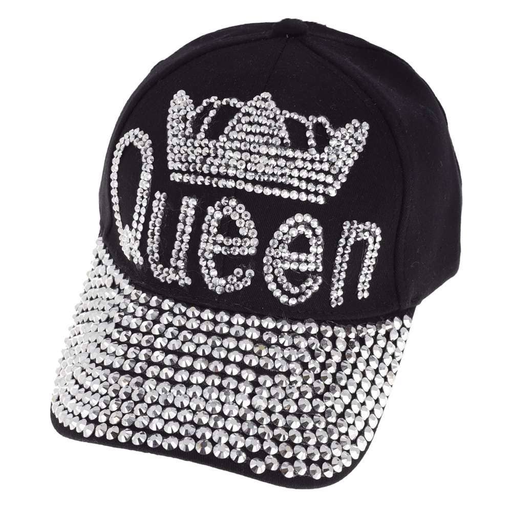 Queen Crown Rhinestone Denim Fashion Baseball Cap