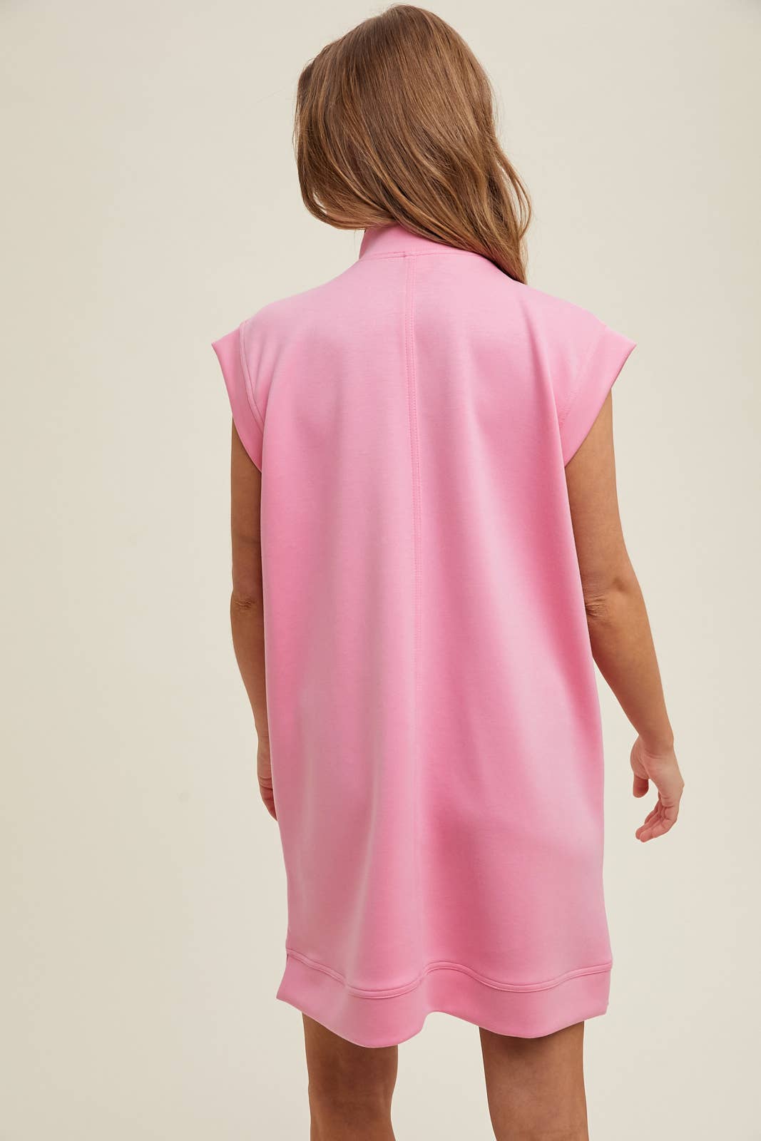 SCUBA HALF-ZIP MINI DRESS