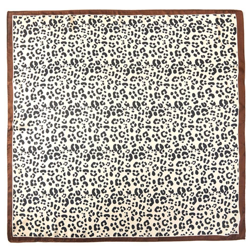 LEOPARD BANDANA SQUARE NECK SCARF