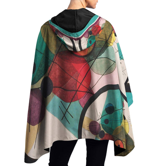 Kandinsky Circles in a Circle Reversible Rain Cape Poncho