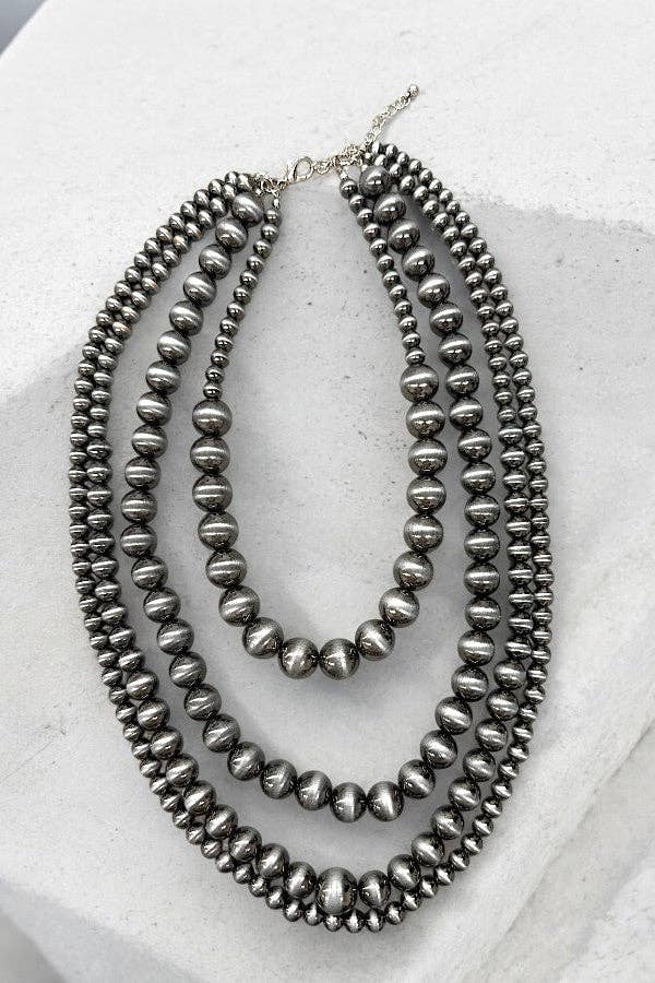 NAVAJO PEARL MULTI LAYER NECKLACE