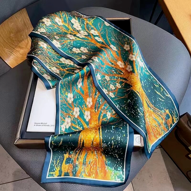 Green Skinny Scarf (56"x5")