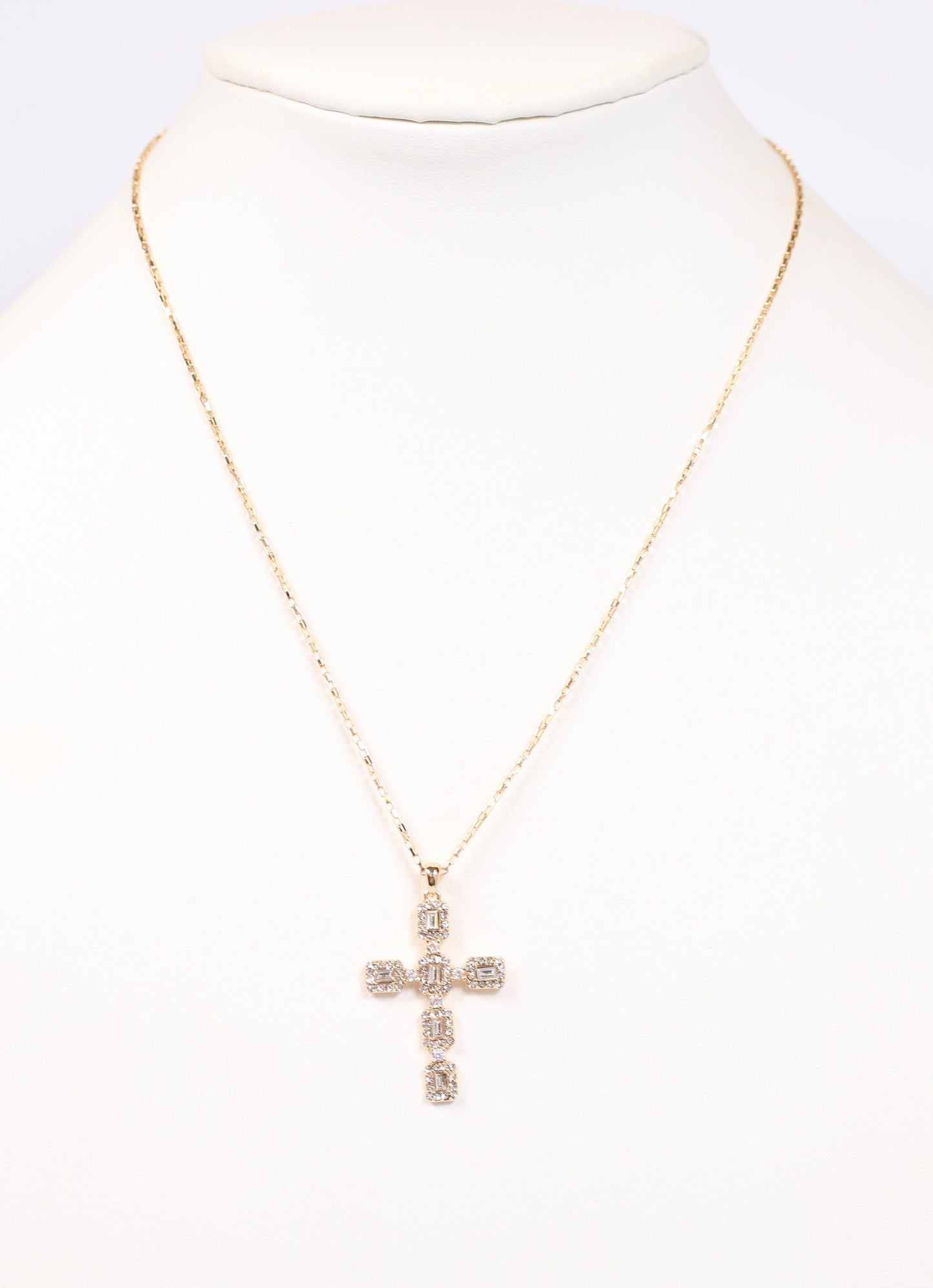 CZ Cross Necklace GOLD