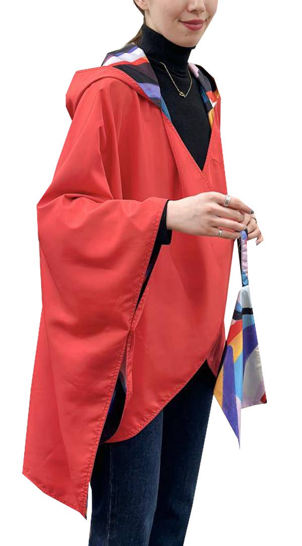 Red Picasso Reversible Rain Cape