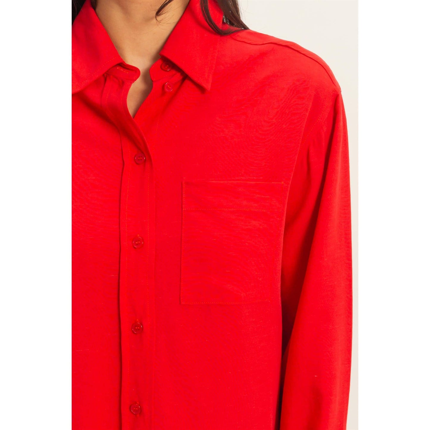 Linen Blend Button-Up Shirt
