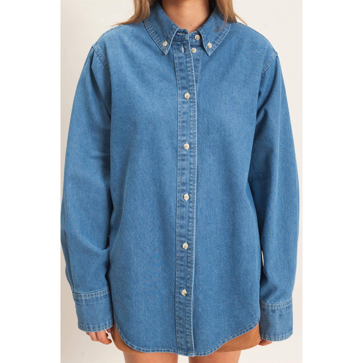 Button-Up Denim Shirt