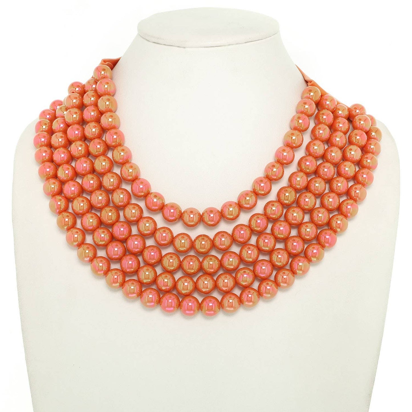 BLING METALLIC COLOR BEADED NECKLACE FAUX LEATHER MAGNETIC