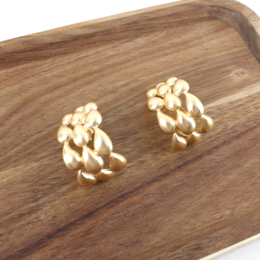 Teardrop Clip Statement Earrings