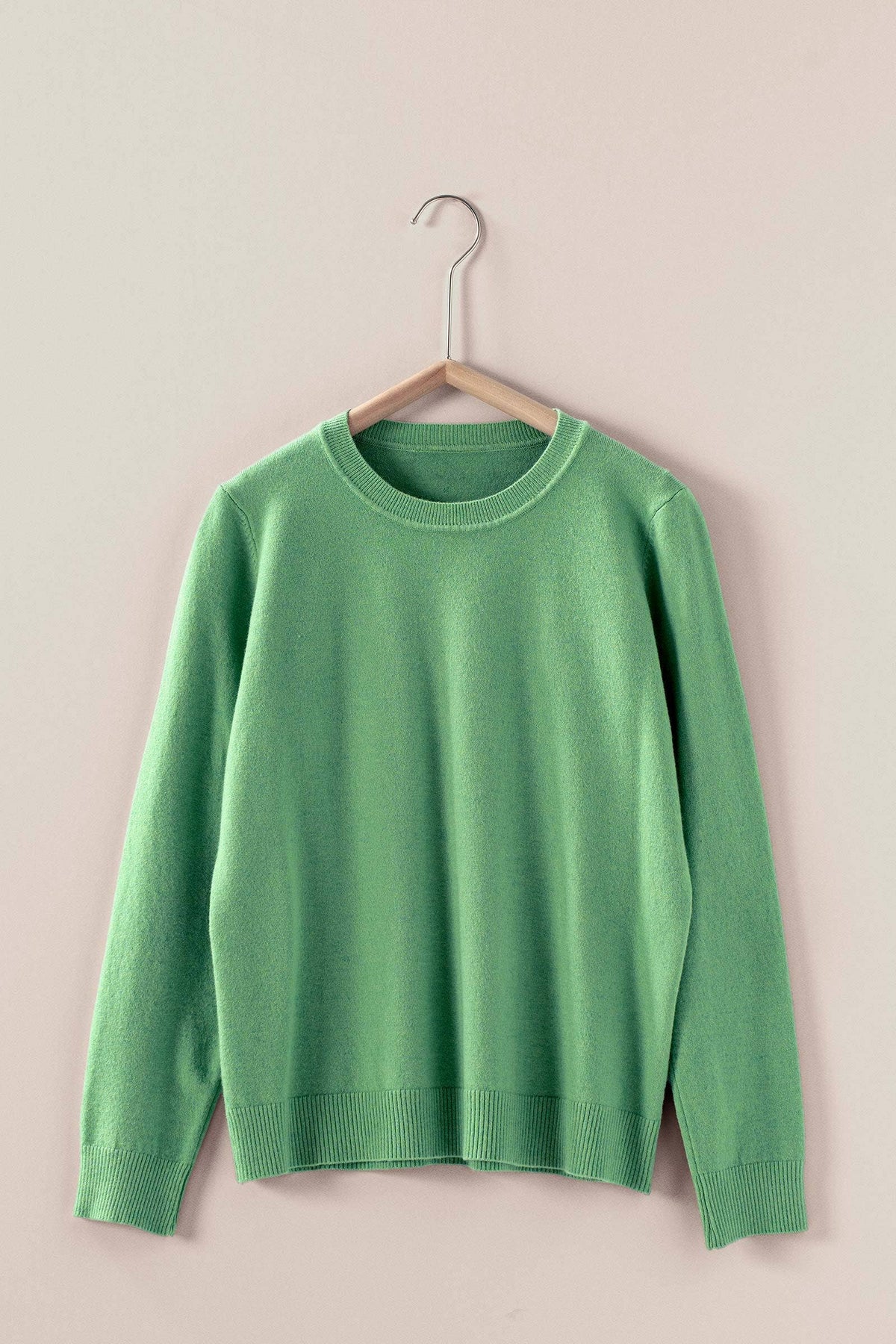 Soft Viscose Blend Crewneck Knit Pullover