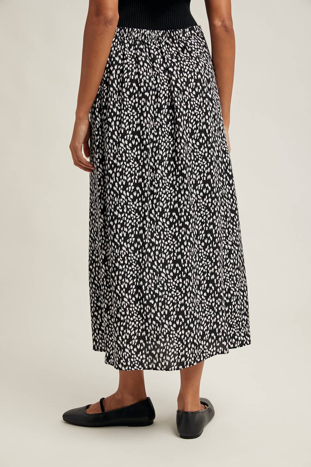 ABSTRACT LEOPARD MIDI SKIRT