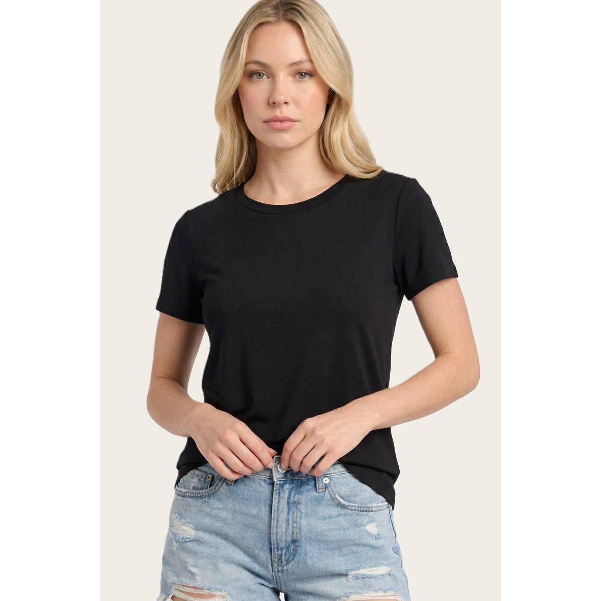 BASIC SOLID SHORT SLEEVE JERSEY TOP