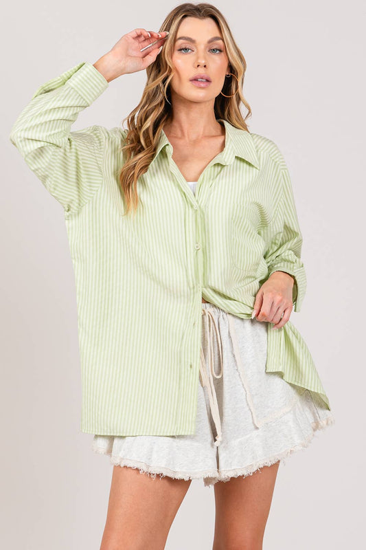 LOOSE FIT STRIPE BUTTON DOWN