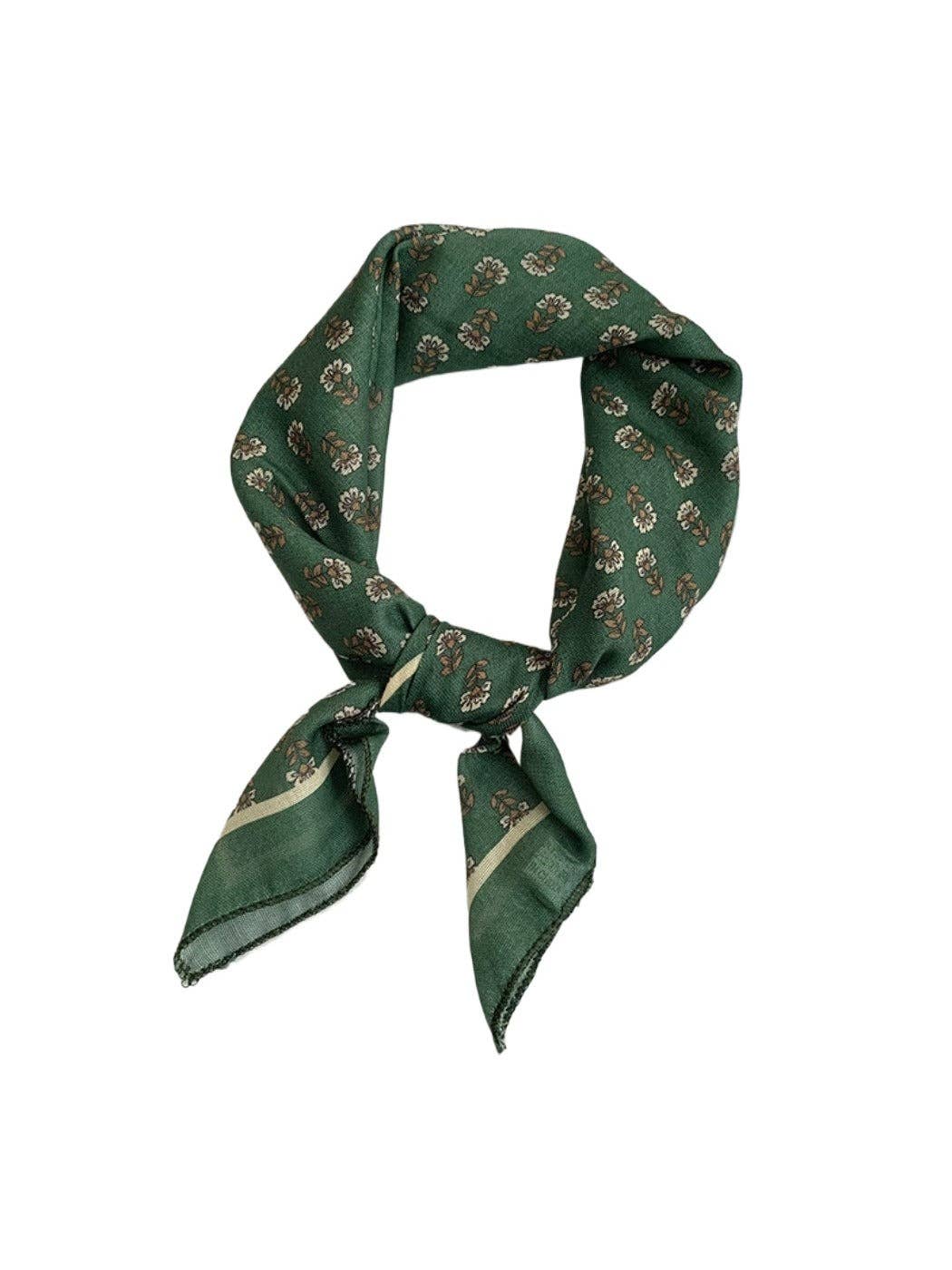 Haila - 20" Classic Square Headscarf - Flower Print